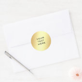 Elegante nep-goudensjabloon Voeg uw tekst toe Tren Ronde Sticker (Envelop)