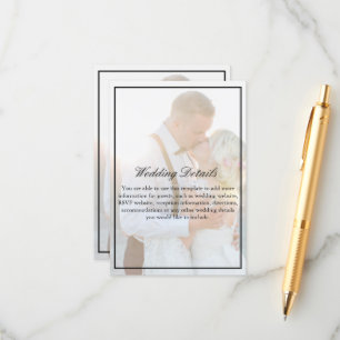 Elegante nep-perkament overlay foto-accommodaties informatiekaartje