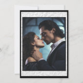 Elegante nep-reliëf, foto - wit/zwart save the date (Achterkant)