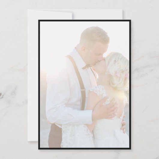 Elegante nep-velijn overlay foto trouw save the save the date (Achterkant)