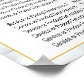 Elegante nep-witmarmeren prijskaart voor bedrijven poster (Hoek)