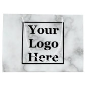 Elegante nep-witmarmeren sjabloon voor bedrijfslog groot cadeauzakje (Achterkant)
