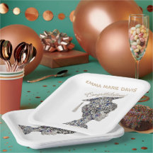 Elegante nepdiamant en saffier afstudeer meisje Pa