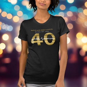 Elegante Nepgoud 40 Jaar Class Reünie T-shirt