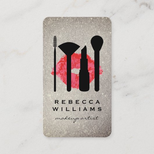 Elegante nepgoud glitters make-upset / Kus Visitekaartje (Voorkant)