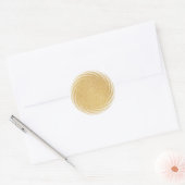 Elegante nepgoud glittersjabloon glamour ronde sticker (Envelop)