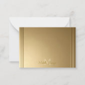 Elegante nepgouden Art Deco-script-monogram Notitiekaartje (Voorkant)