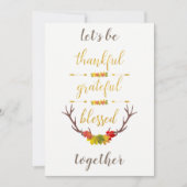 Elegante nepgouden dankbare Thanksgiving-uitnodigi Kaart (Voorkant)