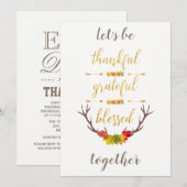 Elegante nepgouden dankbare Thanksgiving-uitnodigi Kaart (Voorkant / Achterkant)