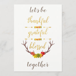 Elegante nepgouden dankbare Thanksgiving-uitnodigi Kaart