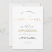 Elegante Nepgouden Script Zakelijke Open Huis Kaart (Voorkant)