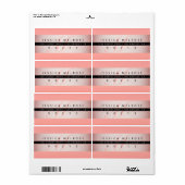 Elegante neprosa rose goud & monogram retouradres etiket (Full Sheet)