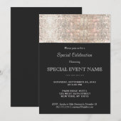 Elegante nepsilversparkling zwarte feestkleding kaart (Voorkant / Achterkant)