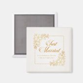 Elegante Net Getrouwd Bruiloft | Koelkastmagneet Magneet (Voorkant / Achterkant)