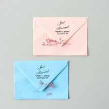 Elegante 'Net Getrouwd' Koppel Namen Datum Stempel