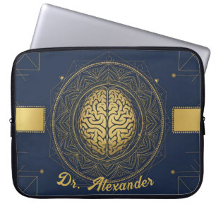 Elegante Neurologie Gouden Hersenanatomie Profes Laptop Sleeve