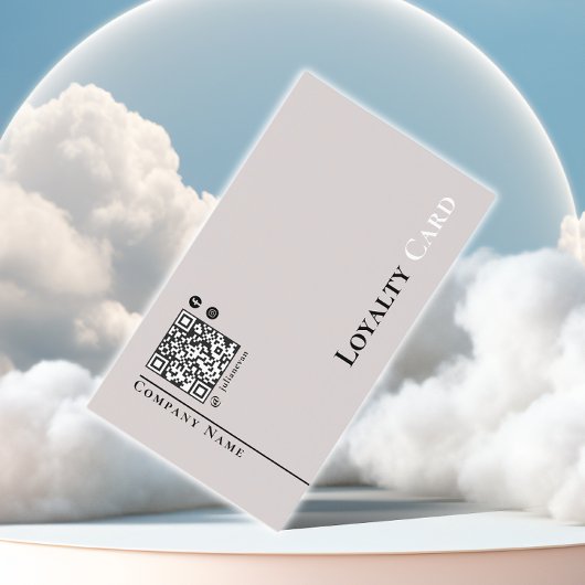 Elegante Neutral Beige Loyalty Kaart Visitekaartje