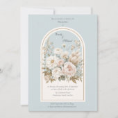 Elegante Neutral Floral Arch bruiloft uitnodiging (Voorkant)
