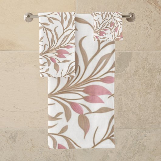 Elegante Neutral Floral Botanical Bad Handdoek