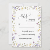 Elegante Neutral Floral Custom Wedding RSVP-kaart Kaart (Voorkant)