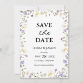 Elegante Neutral Floral Wedding Save the Date Kaart (Voorkant)