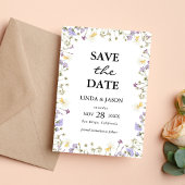 Elegante Neutral Floral Wedding Save the Date Kaart