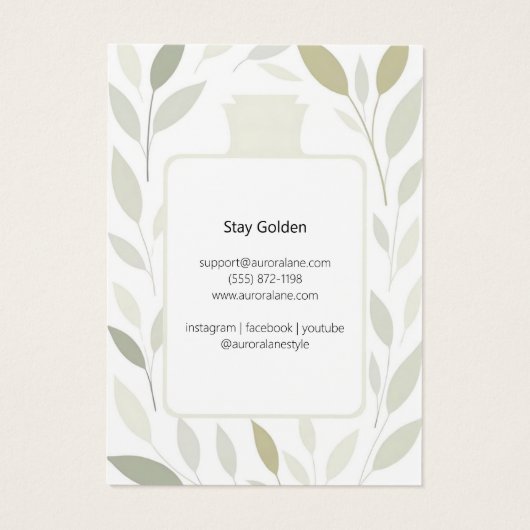 Elegante Neutral Foliage Perfume Print Kaart (Achterkant)