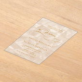 Elegante Neutral Script Wedding Acryl Uitnodigingen (Laagn)