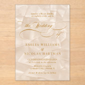 Elegante Neutral Script Wedding Acryl Uitnodigingen (Voorkant)