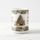 Elegante neutrale aardse tinten groen en goud koffiemok (Center)