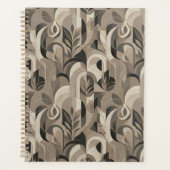 Elegante Neutrale Abstracte Geometrische Notitiebo Planner (Voorkant)