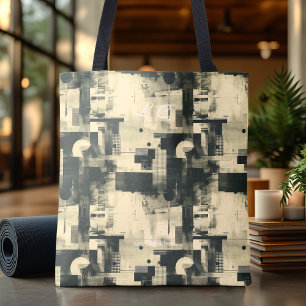 Elegante Neutrale Abstracte Tassen Tas Beige Grijs