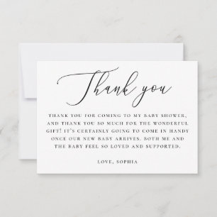 Elegante neutrale baby shower Minimalistische sc Bedankkaart