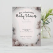 Elegante neutrale babyshower uitnodiging (Staand voorkant)