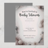 Elegante neutrale babyshower uitnodiging (Voorkant / Achterkant)