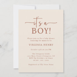 Elegante neutrale babyshower uitnodiging