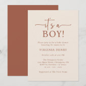 Elegante neutrale babyshower uitnodiging (Voorkant / Achterkant)