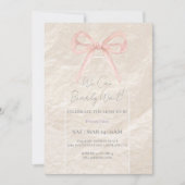 Elegante neutrale babyshower uitnodiging – Minimal (Voorkant)