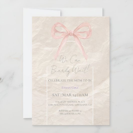 Elegante neutrale babyshower uitnodiging – Minimal