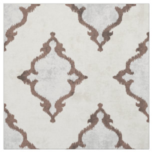 elegante neutrale beige damask ikatribpatronen stof