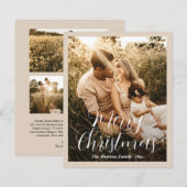 Elegante neutrale beige foto moderne kerst (Voorkant / Achterkant)