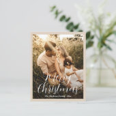 Elegante neutrale beige foto moderne kerst (Staand voorkant)