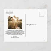 Elegante neutrale beige foto moderne kerst feestdagenkaart (Achterkant)