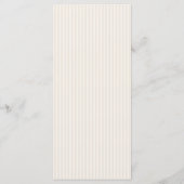 Elegante neutrale beige gestreepte huwelijksmenu k menu (Achterkant)