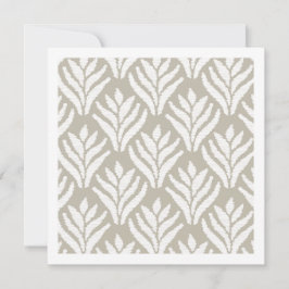 Elegante neutrale beige minimale tak met blad kuns notitiekaartje
