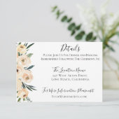 Elegante Neutrale Bloemen Arrangement Bruiloft Det Kaart (Staand voorkant)