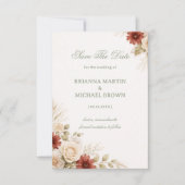 Elegante Neutrale Bloemige Soft Save The Date (Voorkant)