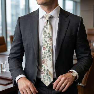 Elegante Neutrale Botanische Boho Pampas Stropdas