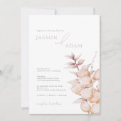 Elegante neutrale botanische bruiloft kaart (Voorkant)
