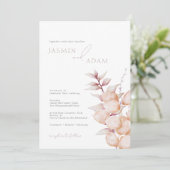 Elegante neutrale botanische bruiloft kaart (Staand voorkant)
